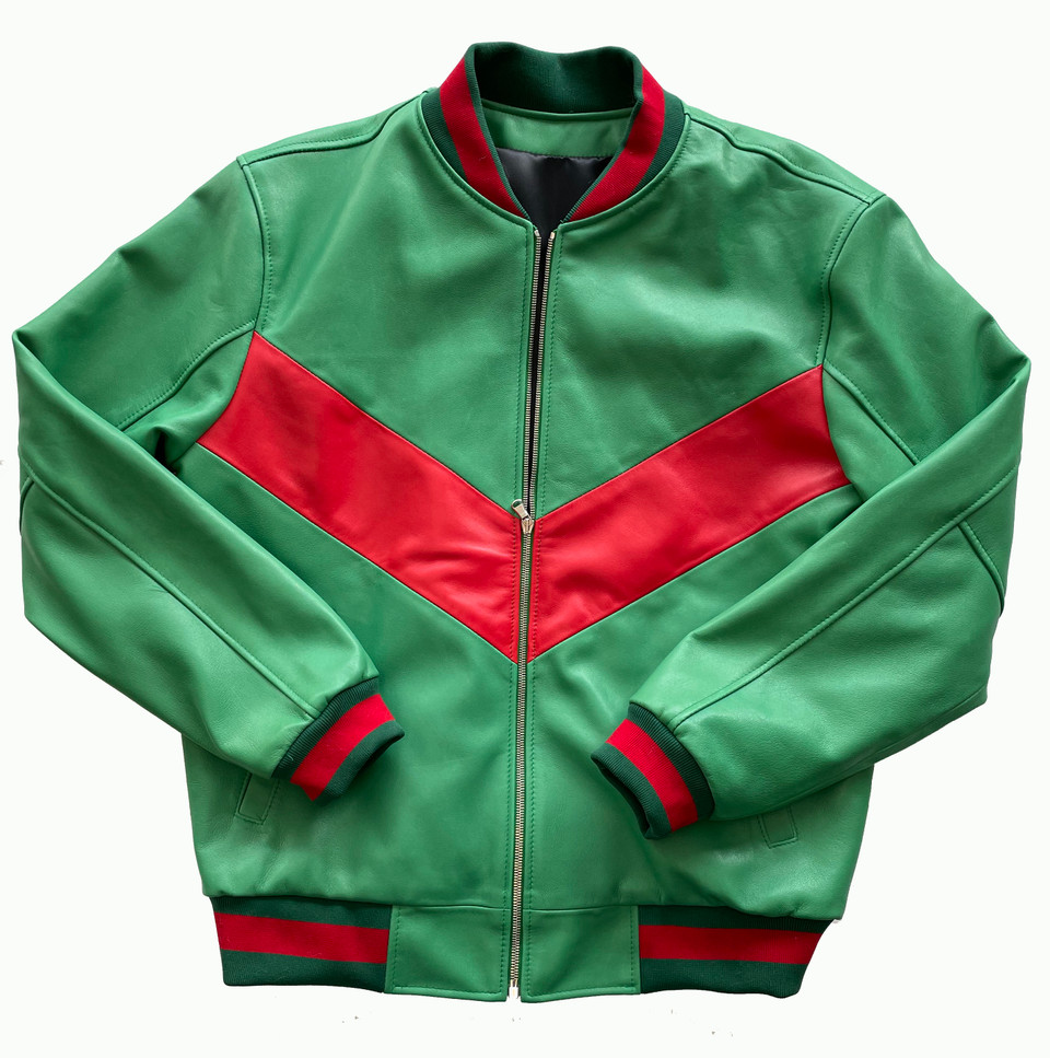 Leather Jackets Orange Butter Soft Leather Baseball Jacket