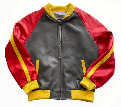 Jakewood Red White and Blue Butter Soft Leather Baseball Jacket (5XL) | HipHopCloset