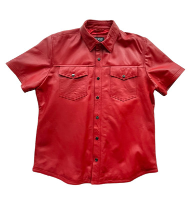 【oan】leather short-sleeved shirt 0400020949085_BEIGEKHAKI?wid=