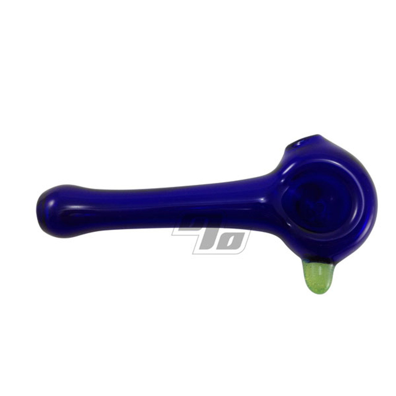 Cobalt Slyme Dot Glass Spoon Pipe from Sugar Matty