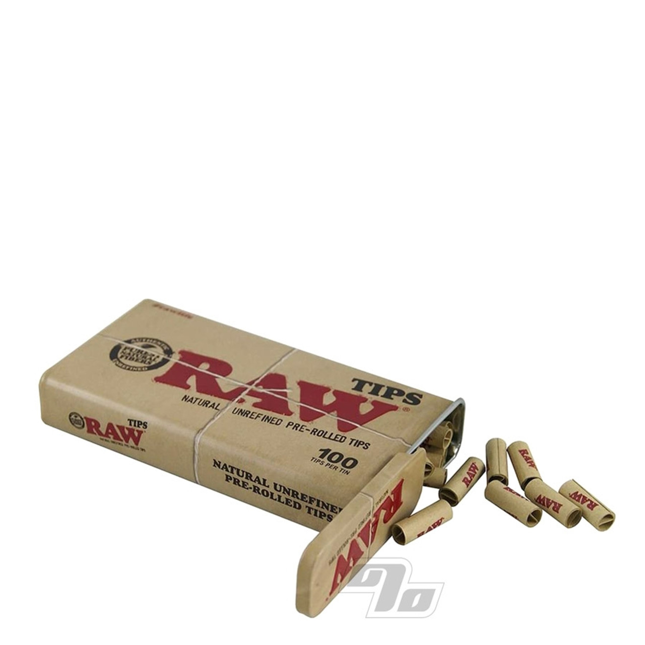 RAW PRE ROLLED FILTER TIPS TIN – 100CT – abc