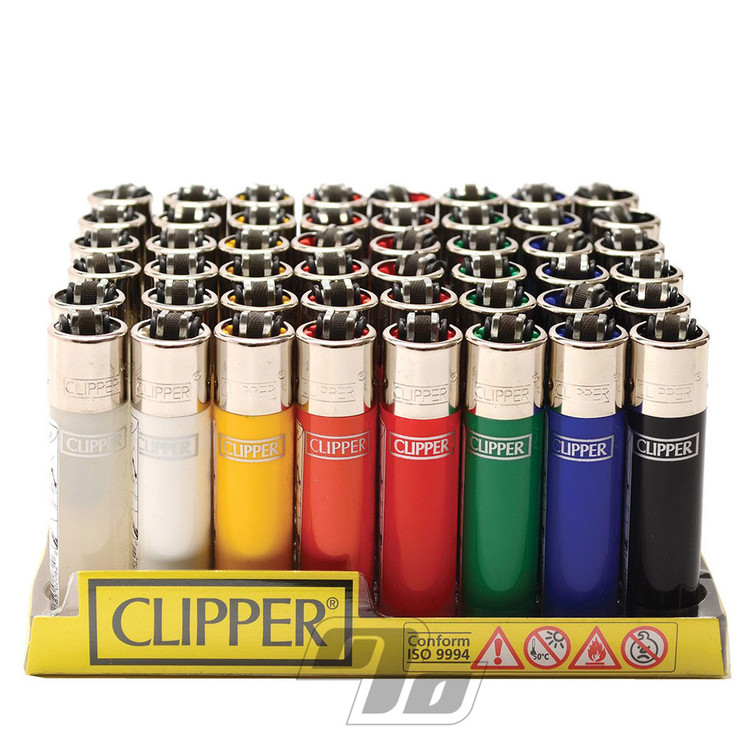 Clipper Lighters Assorted colors wholesale tray of 48 lighters