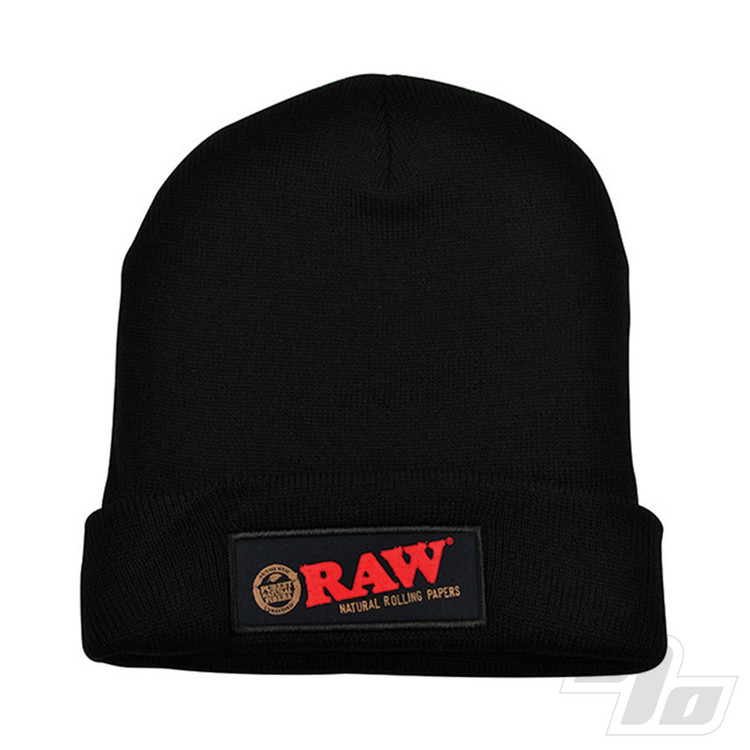 RAW Black Beanie Hat