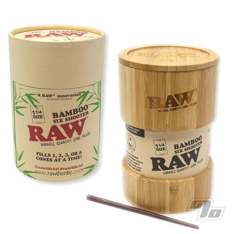 RAW Bamboo Six Shooter Cone Filler for filling 1 1/4 sized RAW Cones