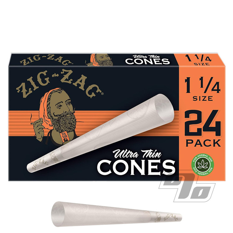 24 Pack Zig Zag Ultra Thin Cones 1 1/4