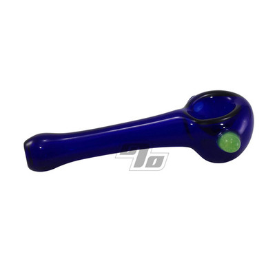 4 Blue Glass Fancy Dots Square Spoon Pipe – Simple Glass Pipe