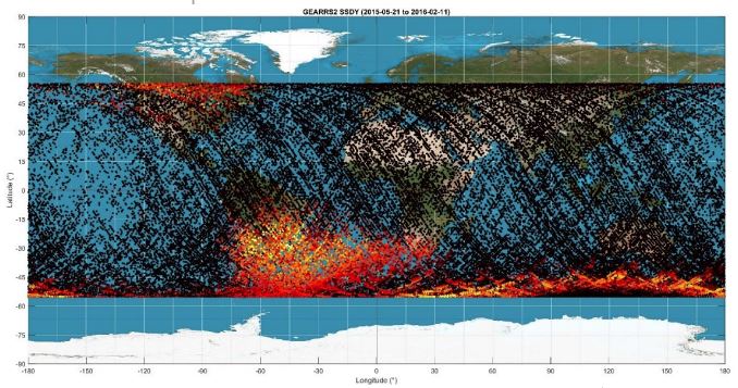 Eyestar simplex energetic particle data map