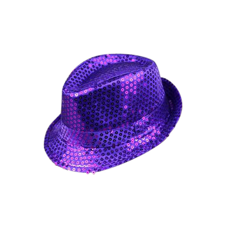 purple trilby hat