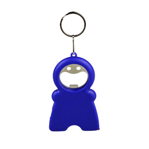HOM3564 Smiley Plastic Bottle Opener Tape Measure LED Keychain