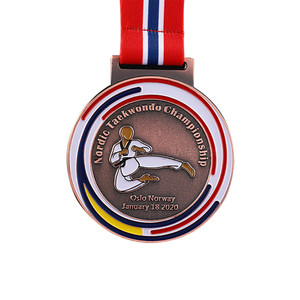 OFF2065 Single side Round Tenure Medal with lanyard