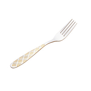 BWS1140 Stainless Steel Fork with Gold Pattern On the Handle