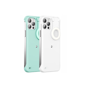 DIG3651 Iphone 13 Case with Round Shape Selfie Light			 			