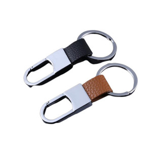 MOR5033SW Metal Keychain with Leather Accent