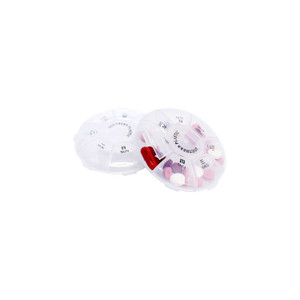 HAL1160 Transparent Round Weekly Pill Organizer