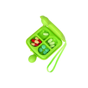 HAL1161 Exquisite Square 4 Compartment Pill Holder