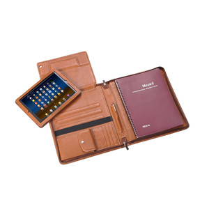 FPD1117 A4 Size Hardcover Leather Embossed Notebook Padfolio