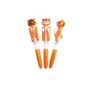 FPP1207 Distinctive Ballpoint Pen with LED and Boxing Animal Shaped Dcor