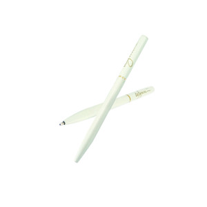 FPP1202 White Metal Ballpoint Pen with Golden Trim