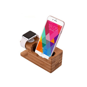 ELT1132 Wooden Apple Watch Charging base and iPhone Stand 2 in 1 Set