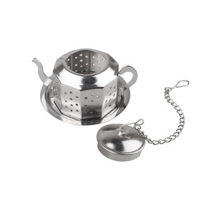HAD1525 Stainless Steel Teapot Shaped Tea Infuser and Drip Tray