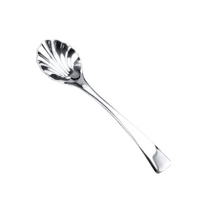 BWS1198 Sugar Shell Spoon with Scalloped Design and Flared Handle
