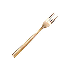 BWS1215 Gold Dining Fork with Hammered Handle