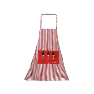 APA1128 Classic White-and-red Pinstripe Apron with Funny Pattern