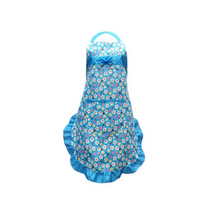 APA1132 Floral Print Apron with Wide Lace