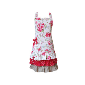 APA1166 Idyllic Style Floral Print Trendy Dress Apron