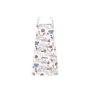 APA1169 Trendy Painting Pattern Canvas Apron with Two Pockets