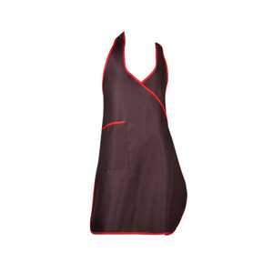 APA1172 Solid Color Slip-on Polyester Apron with Black Edges