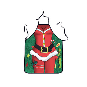 APA1202 Creative Christmas Gift Polyester Apron with Sexy Santa Pattern