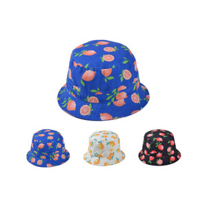 APH1156 Koran Style Cotton Sun Hat with Lemon Patterns