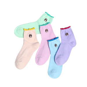 APS1232 Solid Color Cotton Sock for Women
