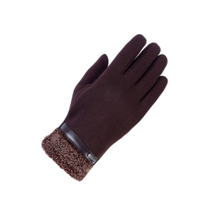 APG1189 Men's Stylish Solid Color Spun Velour Glove with Belt ornament
