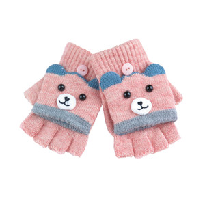 APG1198 Cute Bear Shaped Convertible Woolen Knitted Glove