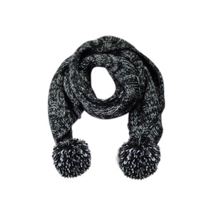 APC1200 Boys' Color Contrasting Woolen Yarn Knitted Fur Balls Scarf