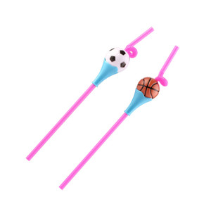 HAD1163 Disposable Football Sports Plastic Drinking Straw
