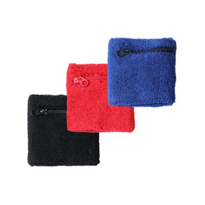 SUE1180 Solid Color Wristband with Zipper, Wrist Wallet