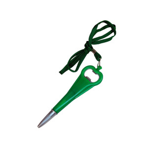 HAO1221 Bottle Opener Ballpoint Pen with Lanyard