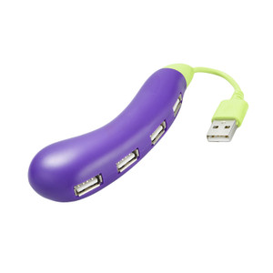 ELB1115Lovely Eggplant Design 4 Ports USB Hub