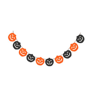 FPM1221 10 Pcs Pumpkin String Hanging Flag
