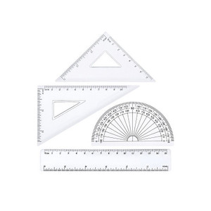 FPE1265 Transparent Stationery Ruler 4 Pcs Set