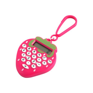 FPE1279 Plastic School Strawberry-shaped Calculator Keychain