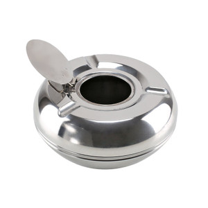 HAA1274 Round Stainless Steel Ashtray with Lid