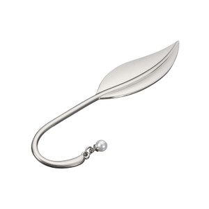 FPE1295 Delicate Leaf Pearl Metal Bookmark