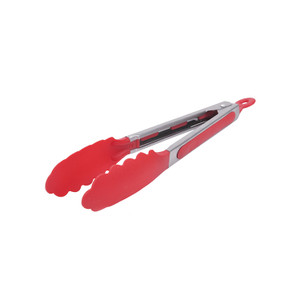 SUQ1111 Red Silicone Heads Cooking Tongs
