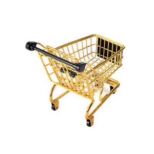 FPE1401 Medium Gold-plated Shopping Cart Desktop Organizer