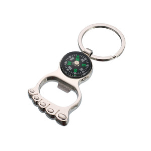 HAO1355 Foot Shaped Bottle Opener Key Tag with Compass