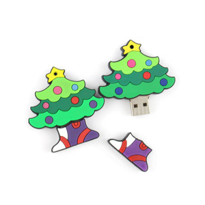 ELS1117 Christmas Tree PVC USB Flash Drive 2GB